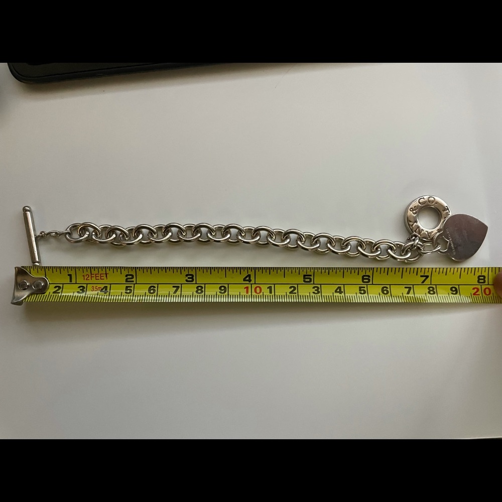 Tiffany & Co. Heart Charm Sterling Silver Toggle Bracelet - Picture 6 of 6